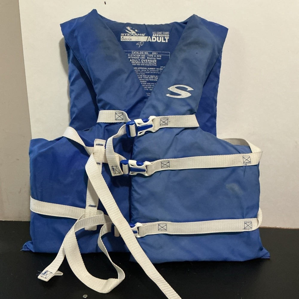 Stearns Adult OVERSIZE 52-62" chest Type III PFD Life Jacket USCG Approved Vest